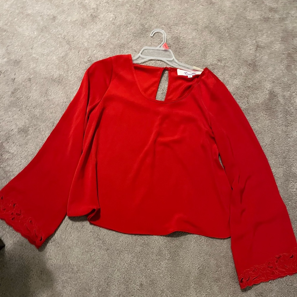 Beautiful red top with bell sleeves